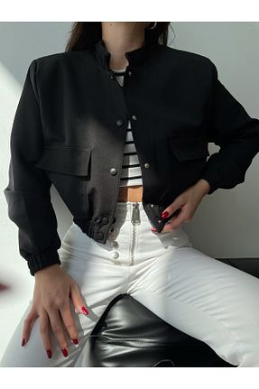 کت مشکی زنانه کراپ BELLA FASHION - کد 851237676