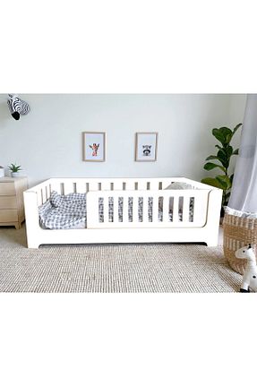 تخت خواب بچه گانه و مونته سوری سفید MDF MiniWood - کد 784205123