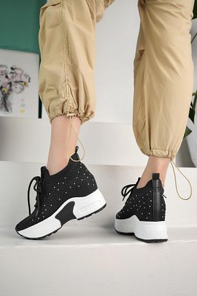 کفش اسنیکر مشکی زنانه بند دار lady classy - کد 851326277