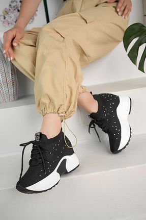 کفش اسنیکر مشکی زنانه بند دار lady classy - کد 851326277