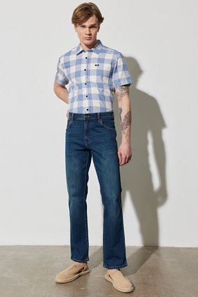 شلوار جین طوسی مردانه پاچه ساده Wrangler - کد 679136765