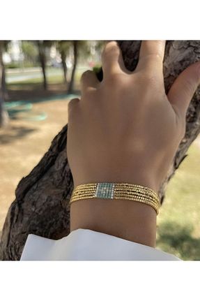 دستبند جواهر طلائی زنانه سنگ طبیعی Alatakı - کد 754368227