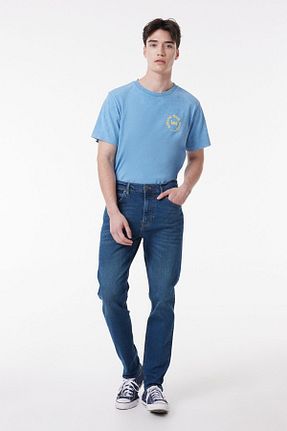 شلوار جین طوسی مردانه پاچه تنگ Lee - کد 762783586
