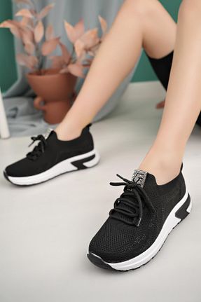 کفش اسنیکر مشکی زنانه بند دار lady classy - کد 851325592