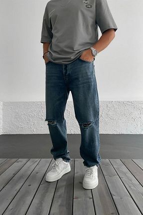 شلوار آبی مردانه پنبه ای NO61 MAN - کد 747716590