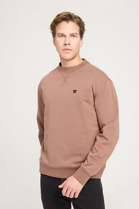 سوئیشرت قهوه ای مردانه ساده Wrangler - کد 830123271