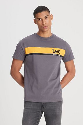 تیشرت طوسی مردانه رگولار Lee - کد 91069287