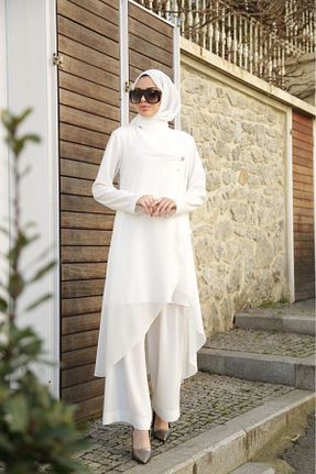 ست بالاتنه و پائین تنه حجاب نباتی زنانه گشاد Pieef - کد 851431037