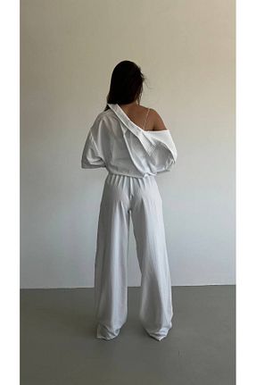 ست بالاتنه و پائین تنه سفید زنانه بافتنی Borceelle - کد 851456846