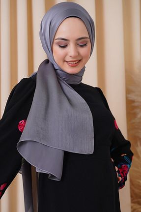 شال طوسی زنانه پنبه ای ALLURİNG - کد 303226841