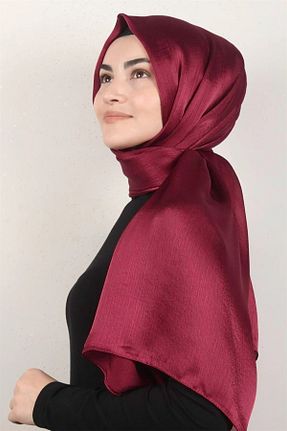 شال زرشکی زنانه پلی استر ALLURİNG - کد 828270279