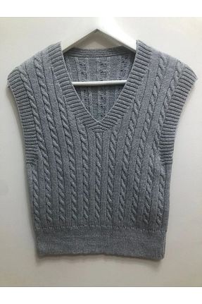 سوئیتر طوسی زنانه اکریلیک MODA MHE - کد 851516221