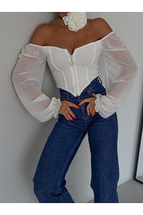 بلوز سفید زنانه ساده aytenli - کد 851522343