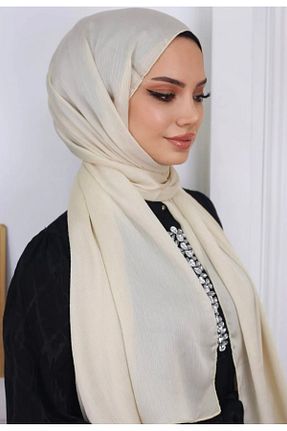 شال بژ زنانه پلی ساتن Trablus - کد 851535602