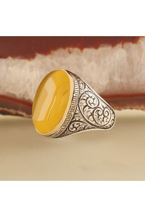 انگشتر نقره زرد مردانه عقیق Takıdepo - کد 125978675
