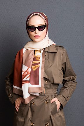 شال قهوه ای زنانه پلی استر 19V69 ITALIA - کد 57610530