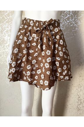 دامن قهوه ای زنانه پارچه DAISY MODA - کد 126878341