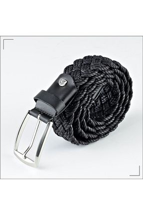 کمربند مشکی مردانه چرم خالص Derimo Leather - کد 127051246