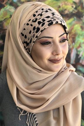 روسری بژ پنبه ای BUTİKAMBAR - کد 127093087