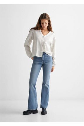 شلوار جین سرمه ای زنانه جاگر MANGO Teen - کد 788443526