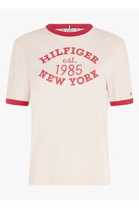 تیشرت بژ زنانه پارچه Tommy Hilfiger - کد 851321008