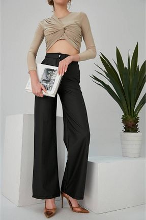 شلوار مشکی زنانه چرم مصنوعی PUCKA FASHION - کد 851017320