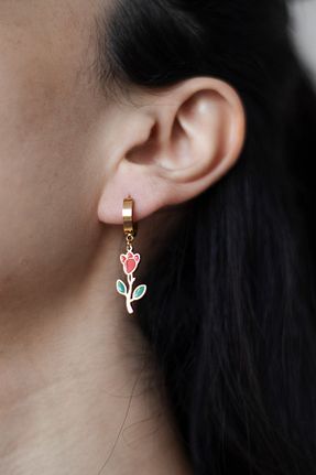 گوشواره استیل (فولاد) طلائی زنانه استیل (فولاد) shiness accessory - کد 446055151