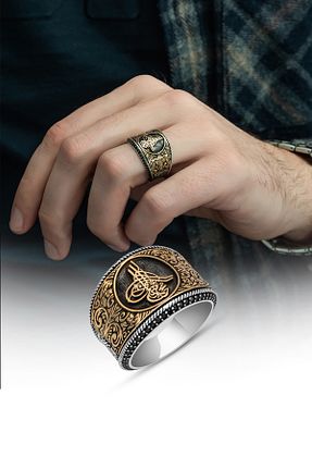 انگشتر نقره رنگی مردانه زیرکن ALYANSEVİM - کد 672690675