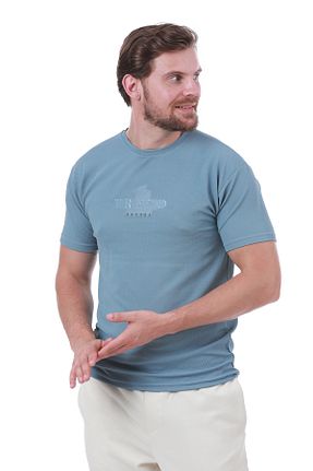 تیشرت آبی مردانه اسلیم فیت WERRONİ - کد 851228199