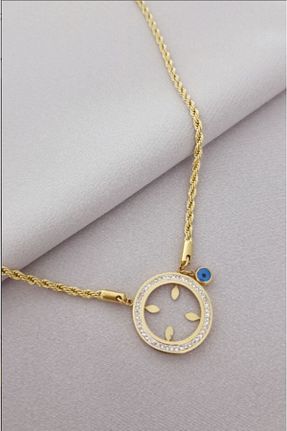 گردنبند استیل ( فولاد ) طلائی زنانه استیل (فولاد) Lotus Aksesuar - کد 710801457