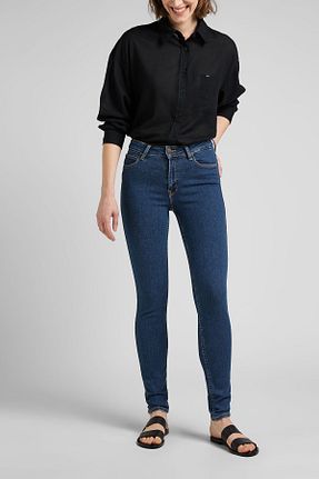 شلوار جین آبی زنانه پاچه سوپر تنگ Lee - کد 285834391