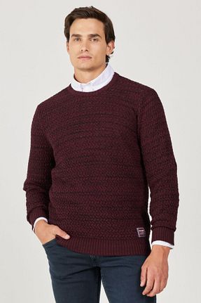 پلیور زرشکی مردانه ساده Wrangler - کد 770063724