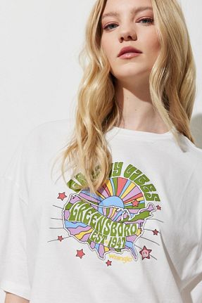 تیشرت سفید زنانه رگولار Wrangler - کد 676393184