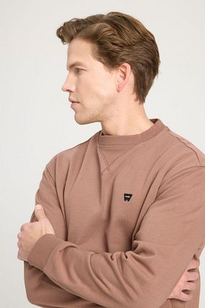 سوئیشرت قهوه ای مردانه ساده Wrangler - کد 830123271