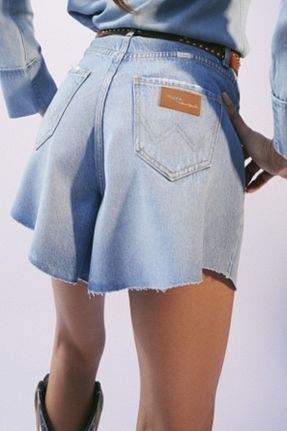 شلوارک و برمودا سرمه ای زنانه فاق بلند Wrangler - کد 712809408