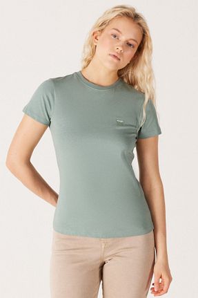تیشرت سبز زنانه یقه دوچرخه Wrangler - کد 770396837