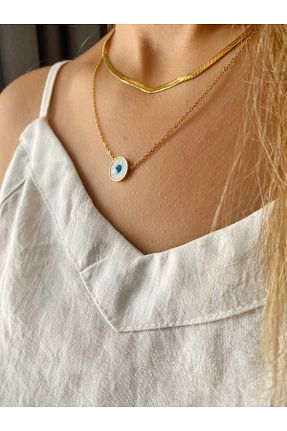 گردنبند استیل ( فولاد ) طلائی زنانه استیل ضد زنگ Aksesuar - کد 851373050