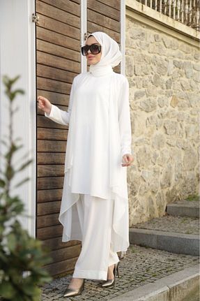 ست بالاتنه و پائین تنه حجاب نباتی زنانه گشاد Pieef - کد 851431037