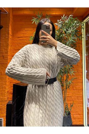 لباس طوسی زنانه تریکو Abalı - کد 851466802