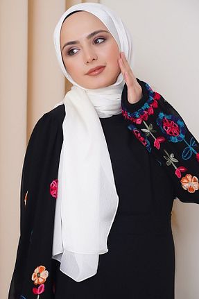 شال سفید زنانه پنبه ای ALLURİNG - کد 303230708
