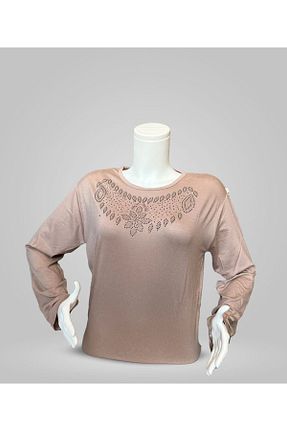 بلوز بژ زنانه ساده CİCİ GİYİM - کد 851534578