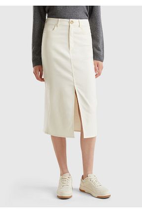 دامن بژ زنانه پارچه United Colors of Benetton - کد 851580572