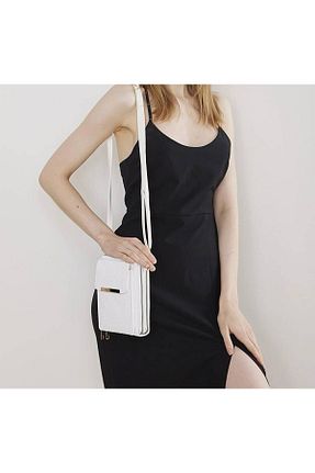 کیف دوشی سفید زنانه چرم مصنوعی LACANTA - کد 840766691