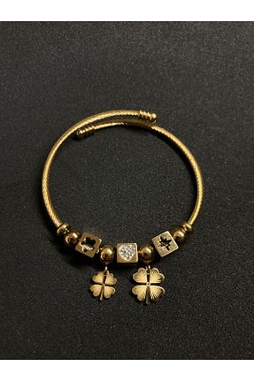 دستبند استیل (فولاد) طلائی زنانه استیل ضد زنگ Moly Accessory - کد 851611715