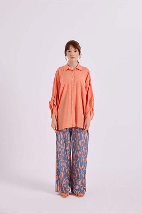 پیراهن حجاب نارنجی زنانه اورسایز Garzia İtalia - کد 851641209