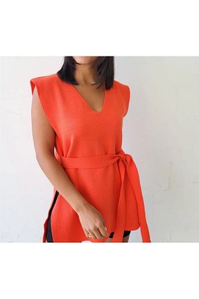 بلوز نارنجی زنانه ساده T Guel - کد 795009955