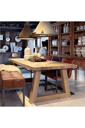 میز ناهار خوری قهوه ای ثابت BRK Design - کد 851624980