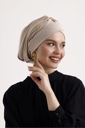 کلاه شنای حجاب بژ زنانه ladrans - کد 851737036