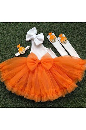 ست بالاتنه و پائین تنه نارنجی بچه گانه بافتنی Kokosh kidss - کد 851833429