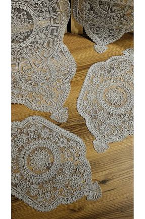 رومیزی طوسی پنبه ویسکون LİNDENİ HOME - کد 791734767